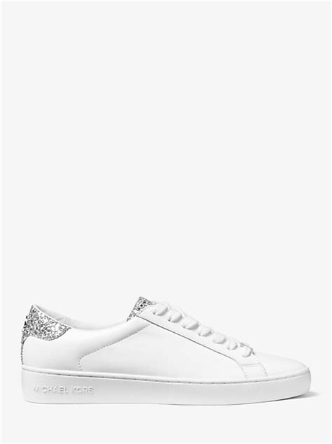 michael michael kors irving|Irving Embellished Leather Sneaker .